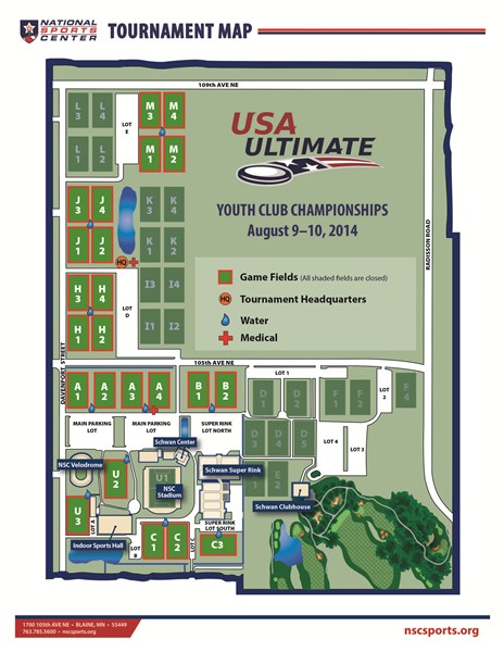 National sports center field map